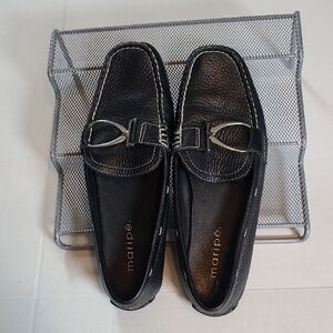 Maripe Black Leather Loafers for Women Size 8M EUC Leather Upper